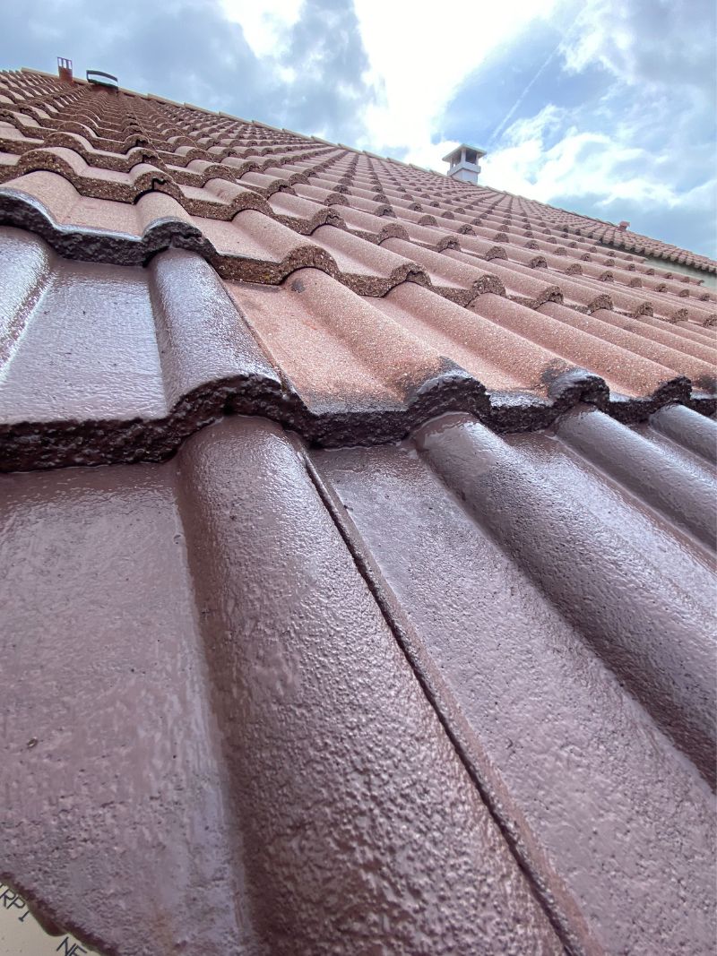 Résultat peinture résine toiture Chatou